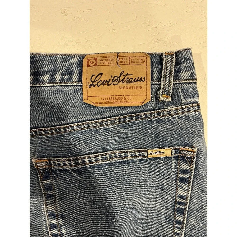 Signature By Levi Strauss And Co Mens Relaxed Fit Blue Straight Jeans Size 38x30